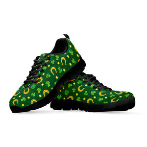 Irish Saint Patrick's Day Pattern Print Black Running Shoes
