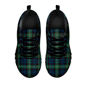 Irish Tartan Pattern Print Black Running Shoes