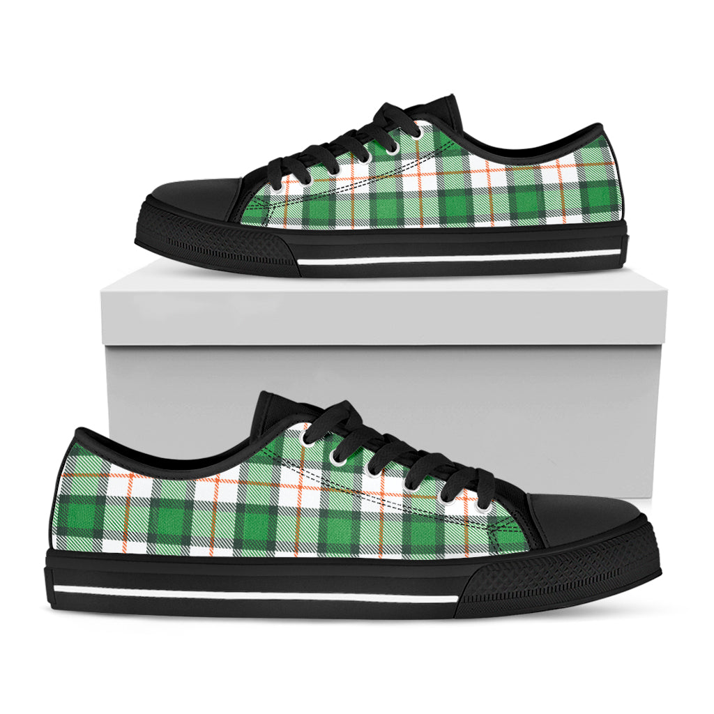 Irish Tartan St. Patrick's Day Print Black Low Top Sneakers