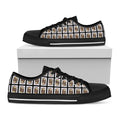 Jack Of Clubs Playing Card Pattern Print Black Low Top Sneakers