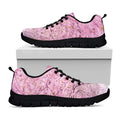 Japanese Cherry Blossom Tree Print Black Running Shoes