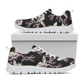 Japanese Crane Bird Pattern Print White Running Shoes