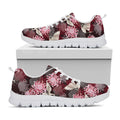 Japanese Cranes And Chrysanthemums Print White Running Shoes