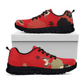 Japanese Flower Print Black Running Shoes