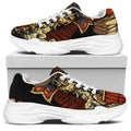 Japanese Ghost Samurai Print White Chunky Shoes