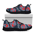 Japanese Koi Carp Fish Pattern Print Black Running Shoes