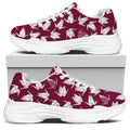 Japanese Origami Crane Pattern Print White Chunky Shoes