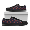 Japanese Samurai Pattern Print Black Low Top Sneakers