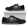 Japanese Samurai Warrior Print Black Low Top Sneakers