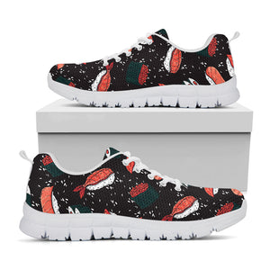 Japanese Sushi Pattern Print White Running Shoes