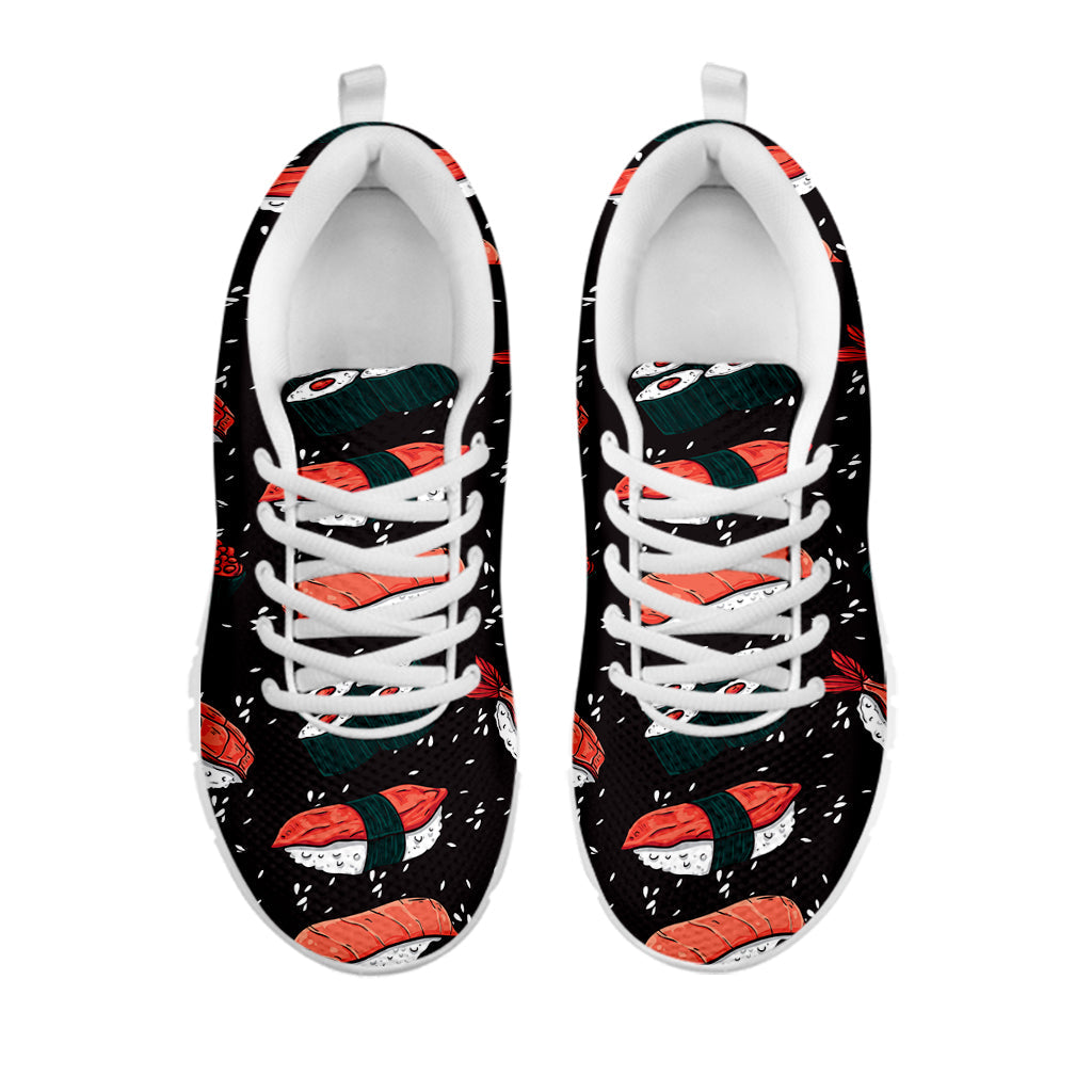 Japanese Sushi Pattern Print White Running Shoes
