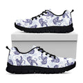 Japanese White Tiger Pattern Print Black Running Shoes
