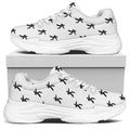 Karate Fighter Pattern Print White Chunky Shoes