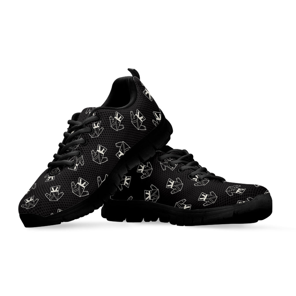 Karate Gi Pattern Print Black Running Shoes