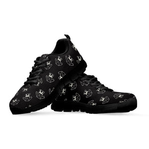 Karate Gi Pattern Print Black Running Shoes