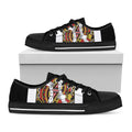 King Of Hearts Playing Card Print Black Low Top Sneakers