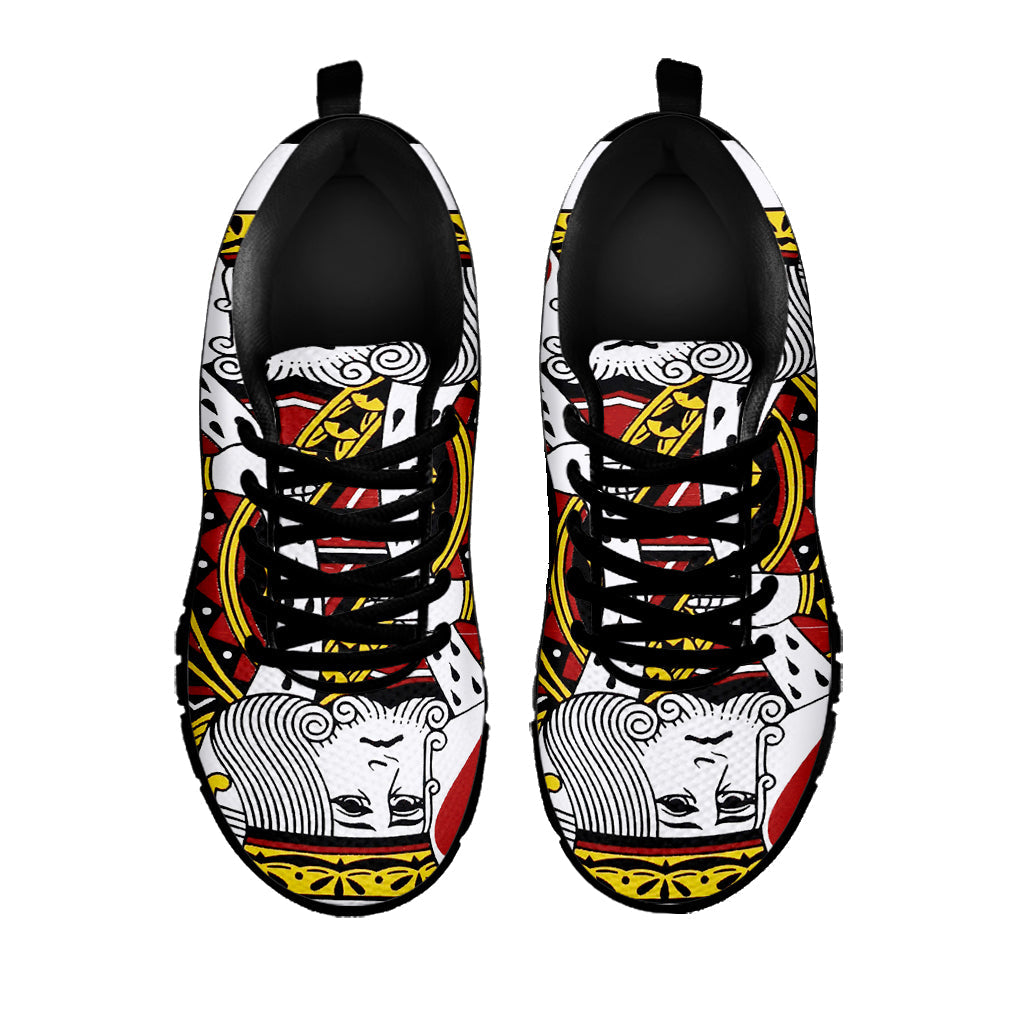 King Of Hearts Playing Card Print Black Running Shoes