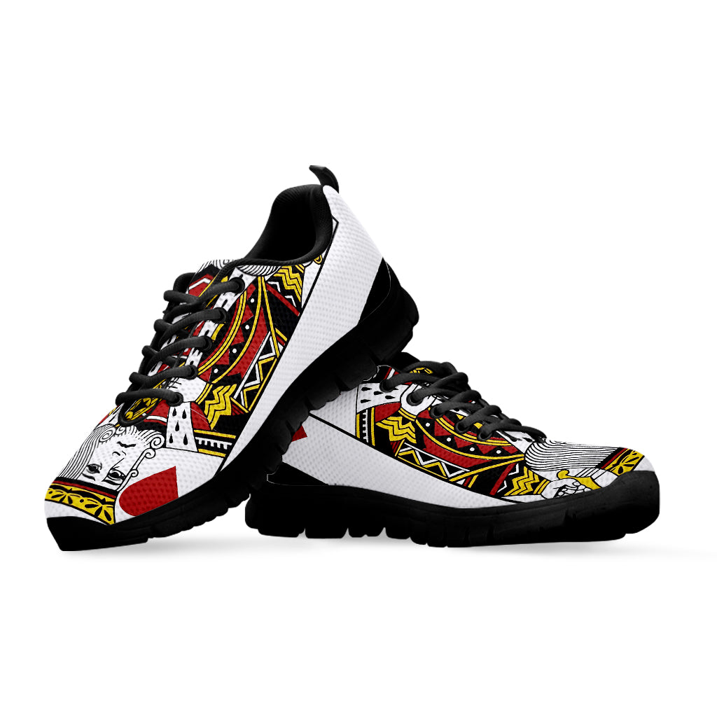 King Of Hearts Playing Card Print Black Running Shoes