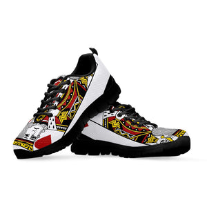 King Of Hearts Playing Card Print Black Running Shoes
