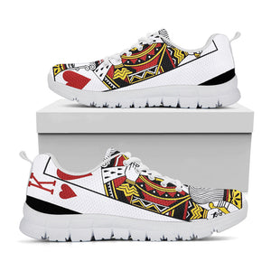 King Of Hearts Playing Card Print White Running Shoes