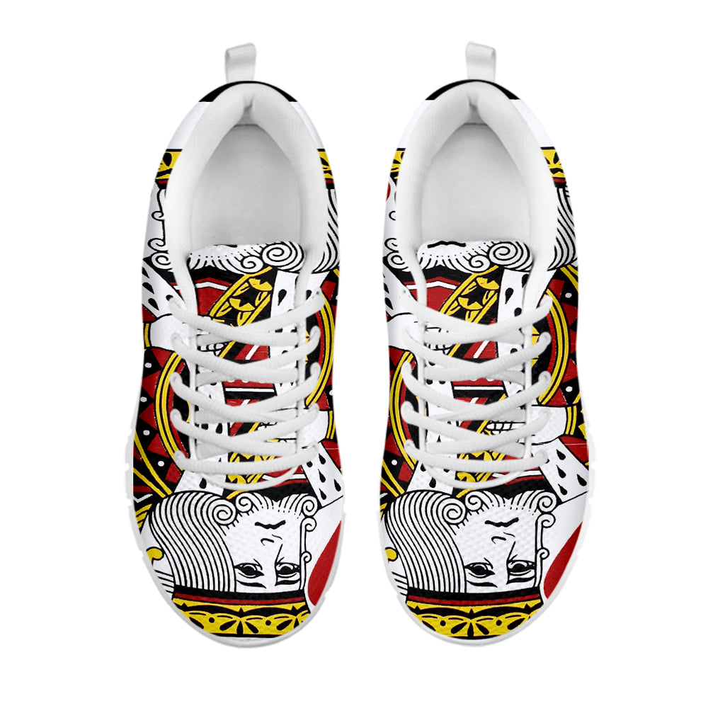 King Of Hearts Playing Card Print White Running Shoes