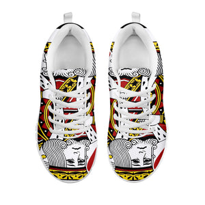 King Of Hearts Playing Card Print White Running Shoes