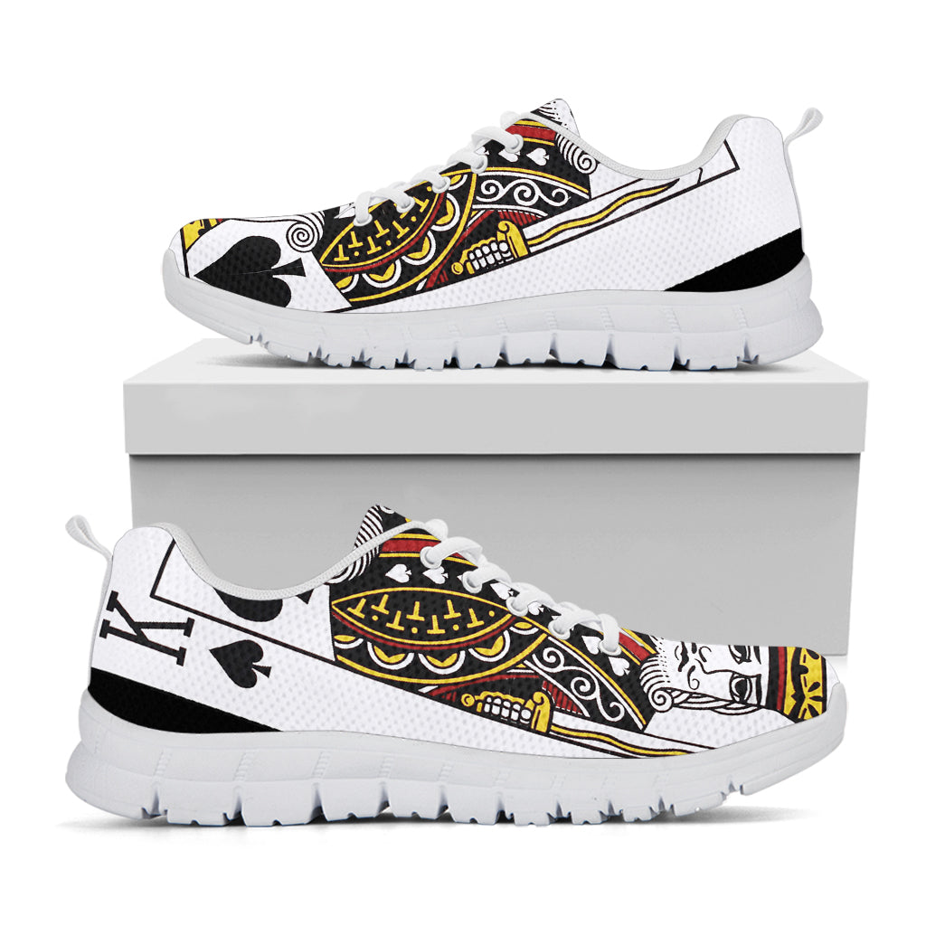 King Of Spades Playing Card Print White Running Shoes