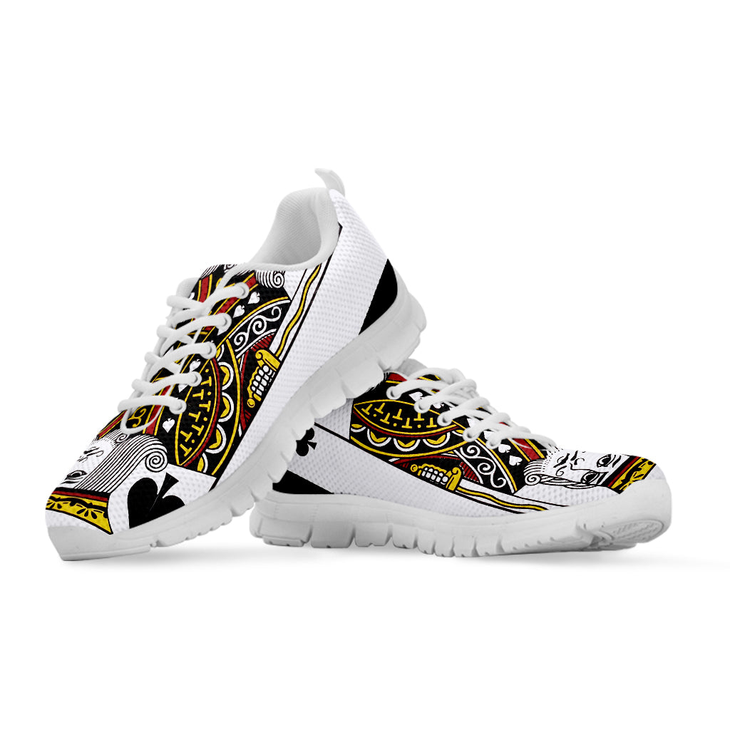 King Of Spades Playing Card Print White Running Shoes