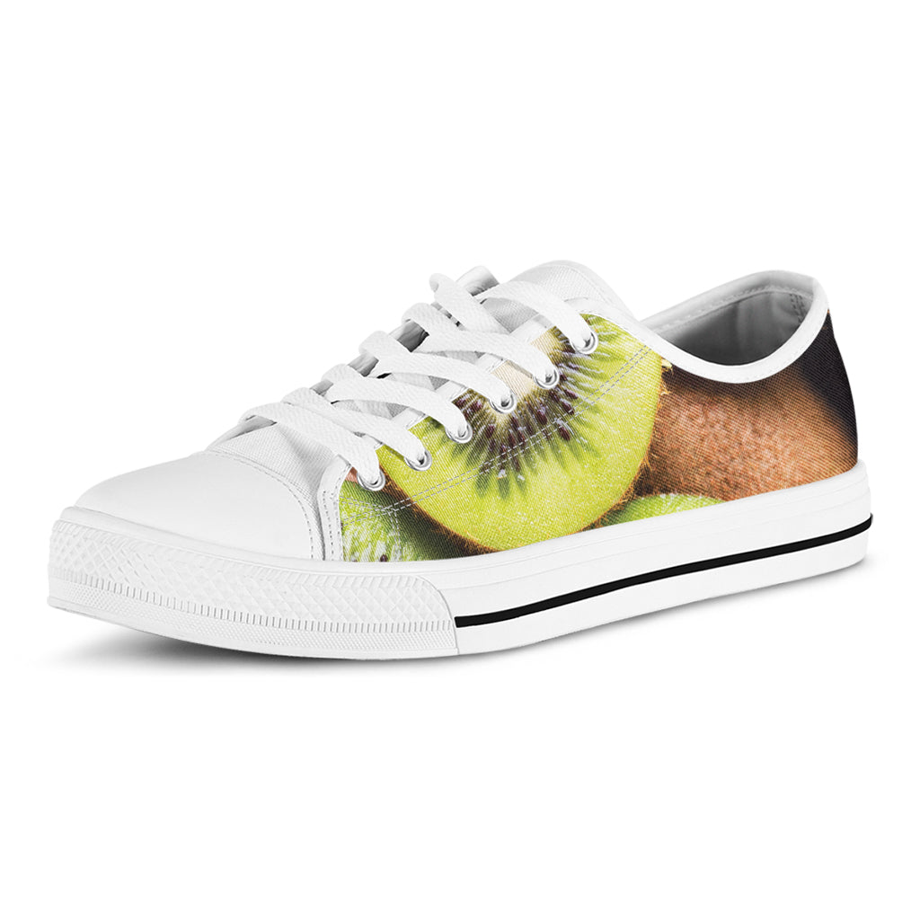 Kiwi 3D Print White Low Top Sneakers