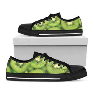 Kiwi Slices Print Black Low Top Sneakers