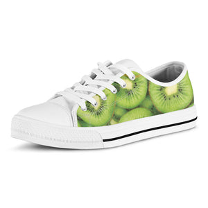 Kiwi Slices Print White Low Top Sneakers