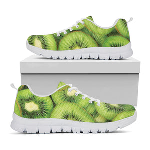 Kiwi Slices Print White Running Shoes