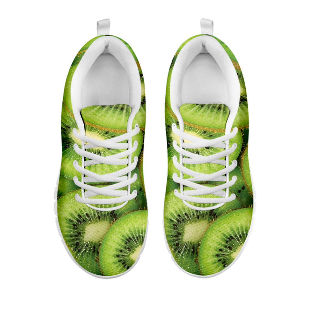Kiwi Slices Print White Running Shoes
