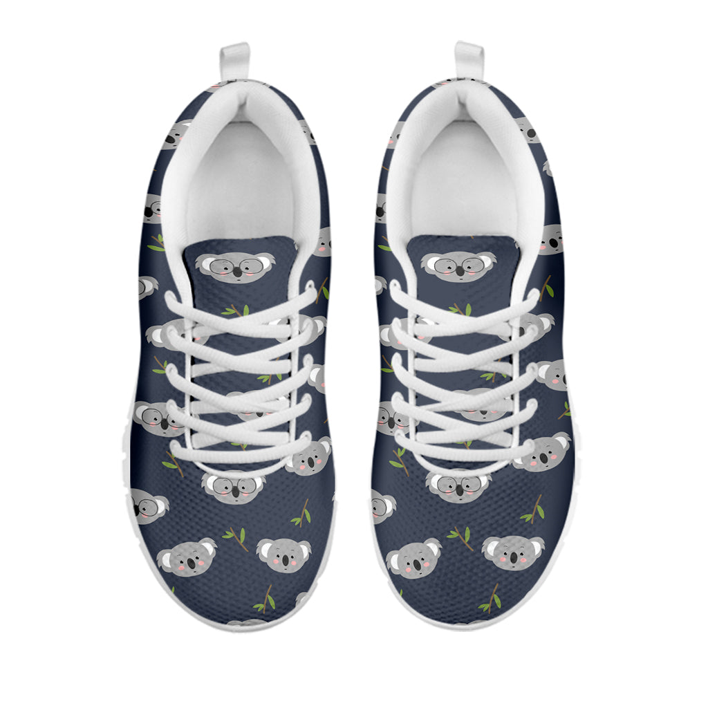 Koala Bear Pattern Print White Running Shoes
