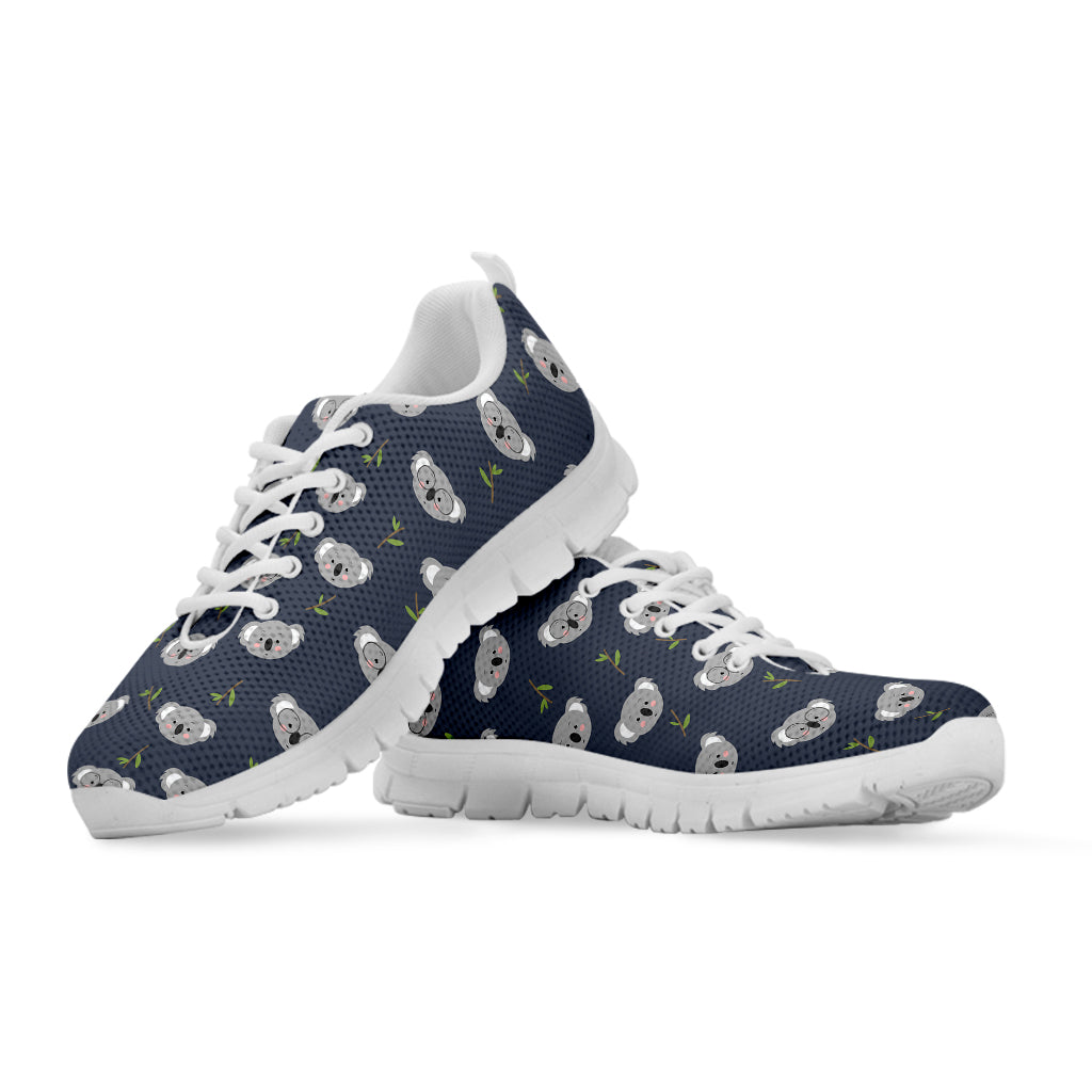 Koala Bear Pattern Print White Running Shoes