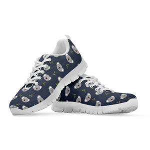 Koala Bear Pattern Print White Running Shoes