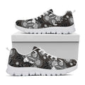 Koi Carp And Chrysanthemum Pattern Print White Running Shoes