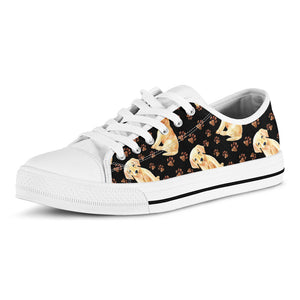 Labrador Retriever Puppy Pattern Print White Low Top Sneakers