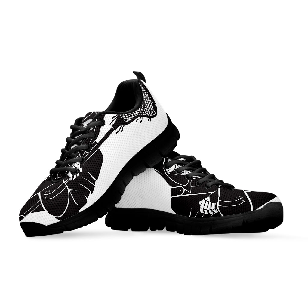 Lacrosse Skull Print Black Running Shoes
