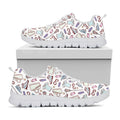 Lacrosse Sport Pattern Print White Running Shoes