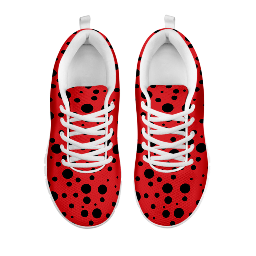 Ladybug Spots Pattern Print White Running Shoes