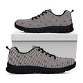 Ladybug Striped Pattern Print Black Running Shoes