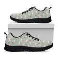 Laurel Green Bull Terrier Pattern Print Black Running Shoes