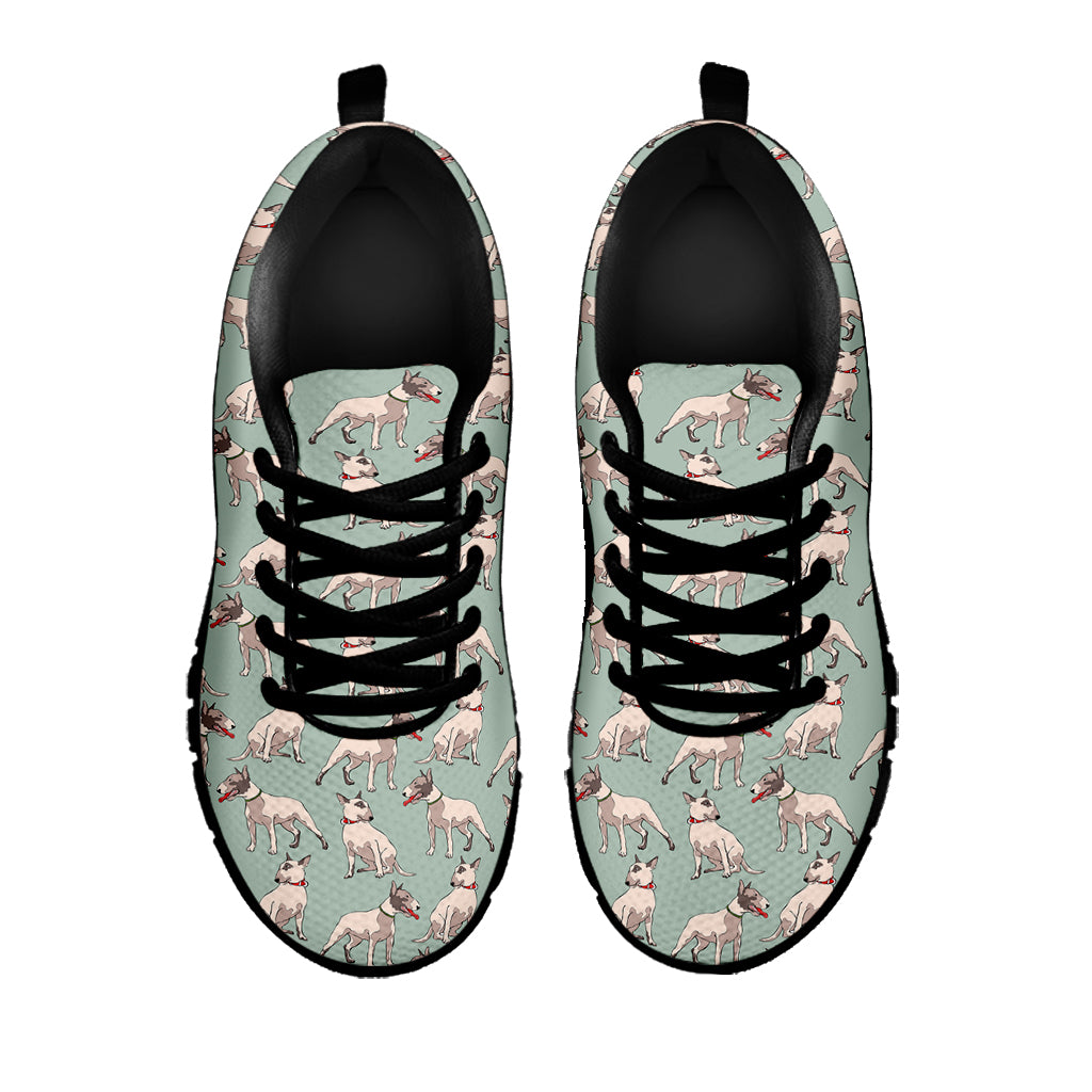 Laurel Green Bull Terrier Pattern Print Black Running Shoes