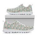 Laurel Green Bull Terrier Pattern Print White Running Shoes