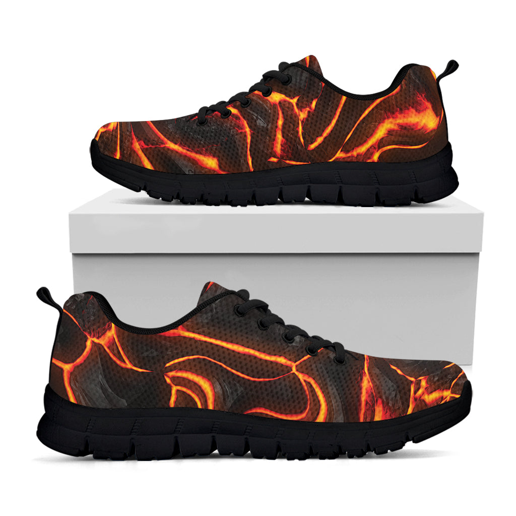 Lava Print Black Running Shoes
