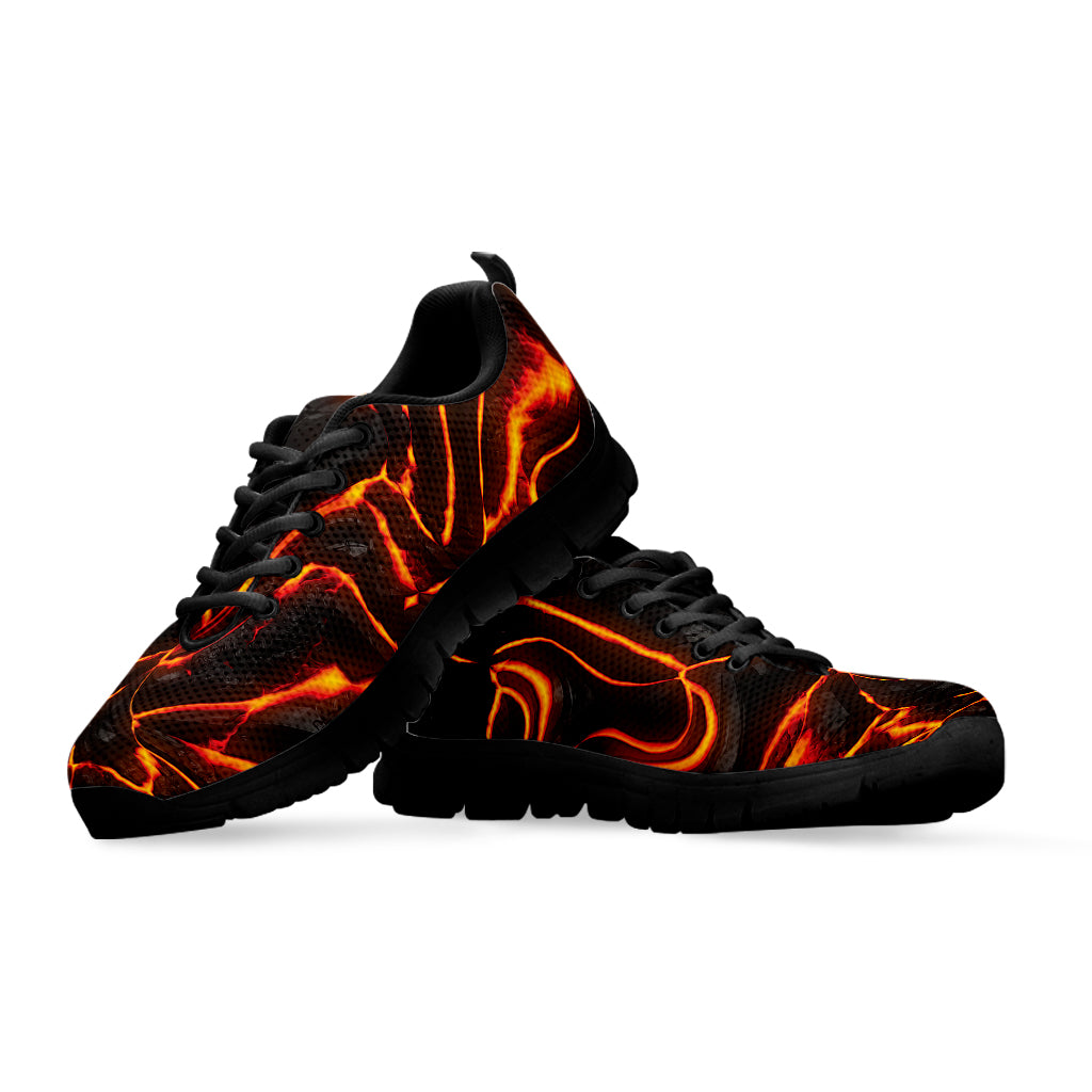 Lava Print Black Running Shoes