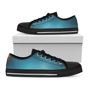 LED Christmas String Lights Print Black Low Top Sneakers
