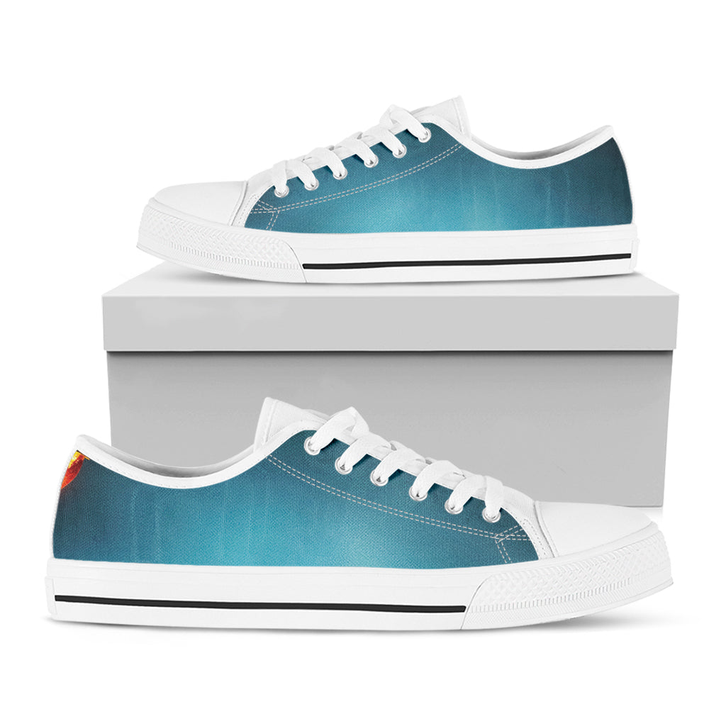 LED Christmas String Lights Print White Low Top Sneakers