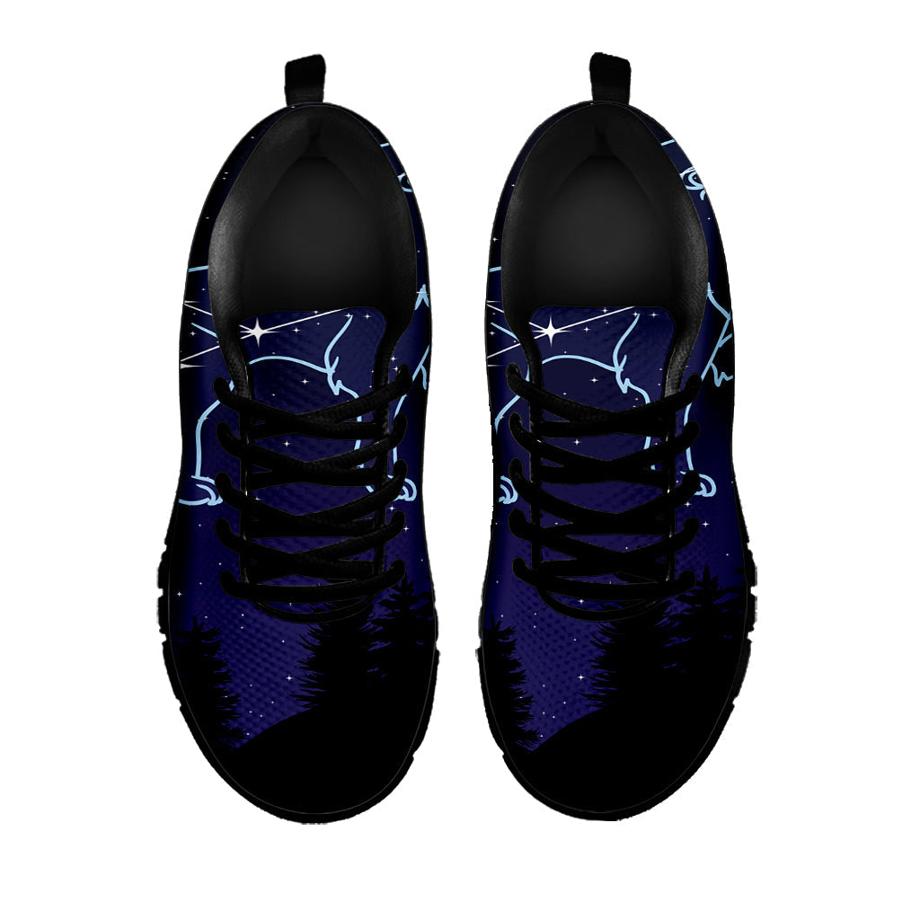Leo Constellation Print Black Running Shoes